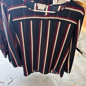 Van Heusen Women's Striped Black Top